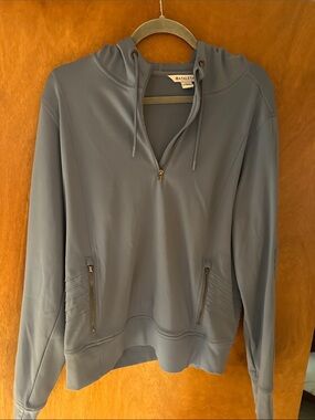 Athleta Slate Blue Hooded Quarter-Zip Pullover